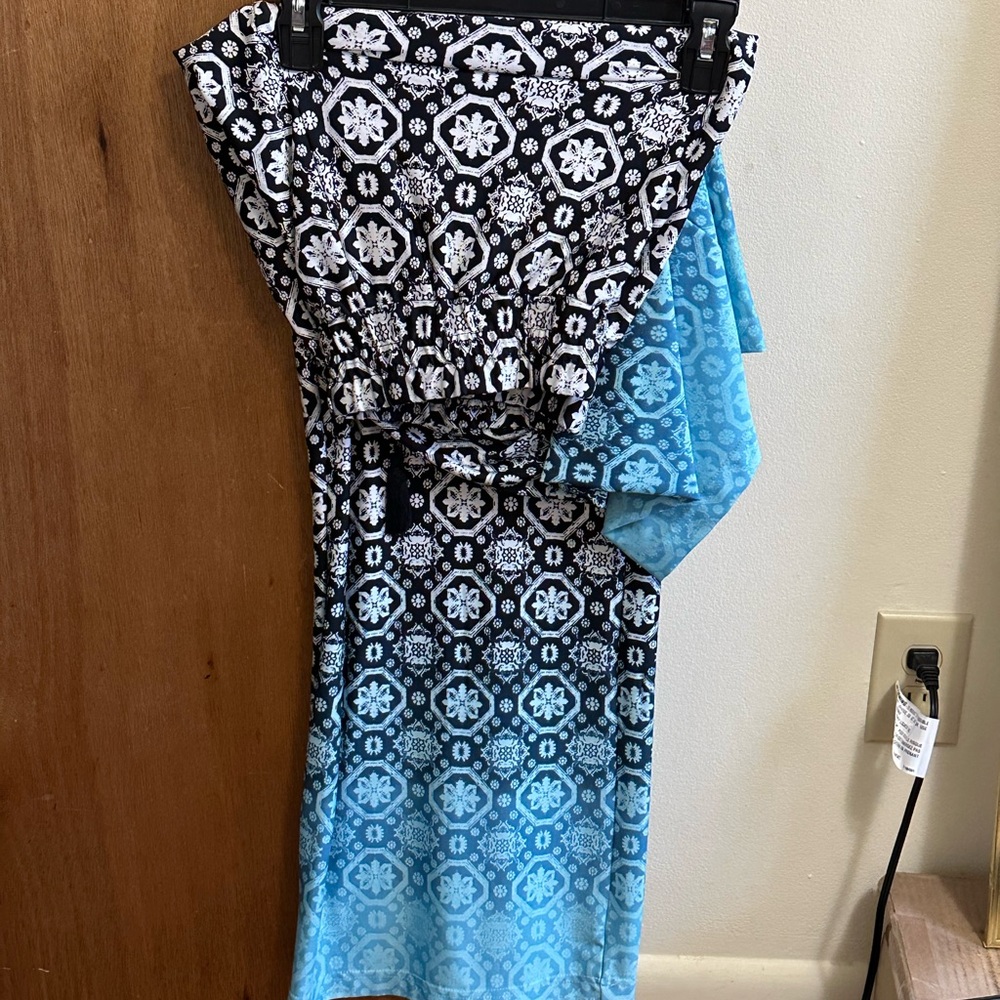 Cato’s Flowy Pants Blue/Black/White